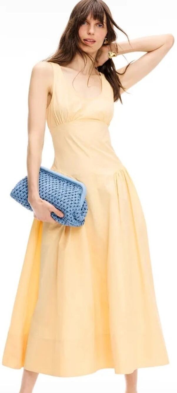 Proenza Schouler White Label Kendall Dress Sleeveless Midi Corset Yellow 10